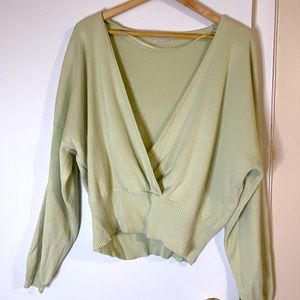 Light green oversized v sweater